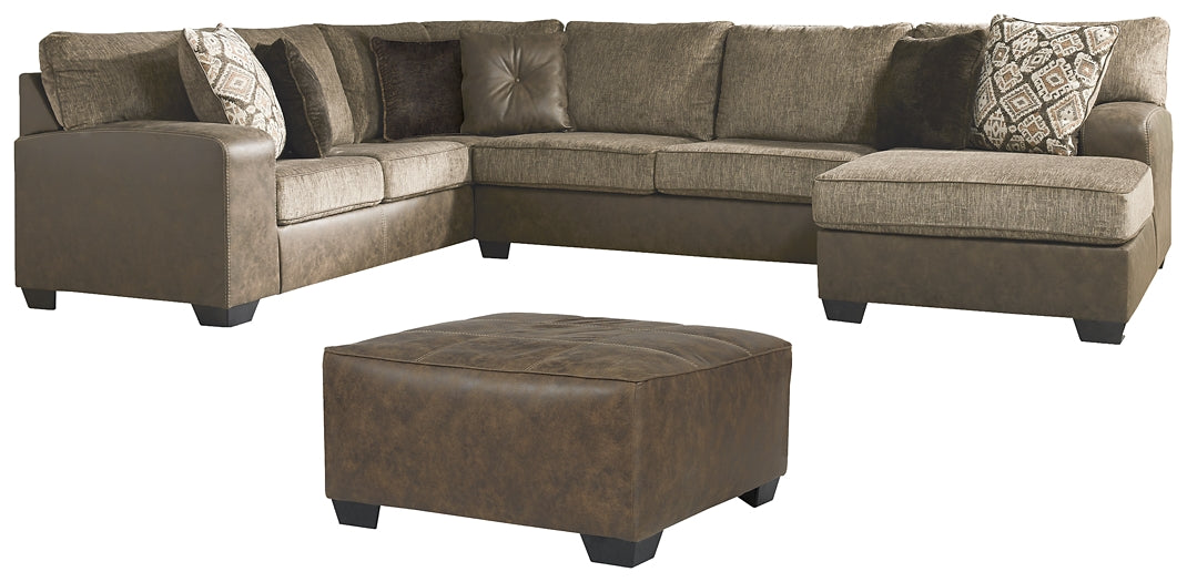 Abalone 3-Piece Sectional with Ottoman Rent Wise Rent To Own Jacksonville, Florida