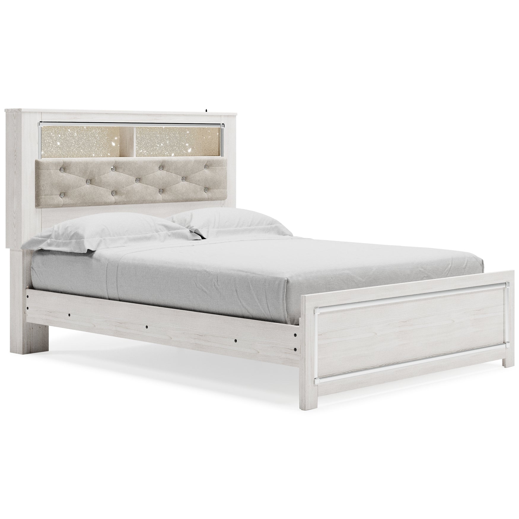 Altyra Queen Panel Bookcase Bed with Mirrored Dresser Rent Wise Rent To Own Jacksonville, Florida