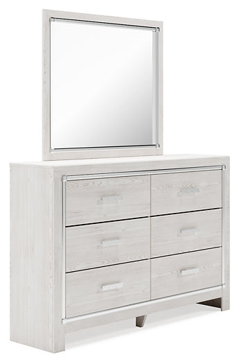 Altyra Queen Upholstered Storage Bed with Mirrored Dresser and Nightstand Rent Wise Rent To Own Jacksonville, Florida