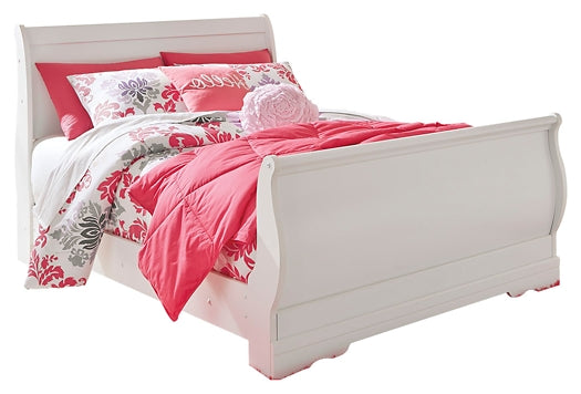 Anarasia Full Sleigh Bed with Mirrored Dresser, Chest and 2 Nightstands Rent Wise Rent To Own Jacksonville, Florida