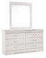 Anarasia Full Sleigh Headboard with Mirrored Dresser, Chest and Nightstand Rent Wise Rent To Own Jacksonville, Florida