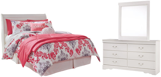 Anarasia Full Sleigh Headboard with Mirrored Dresser Rent Wise Rent To Own Jacksonville, Florida