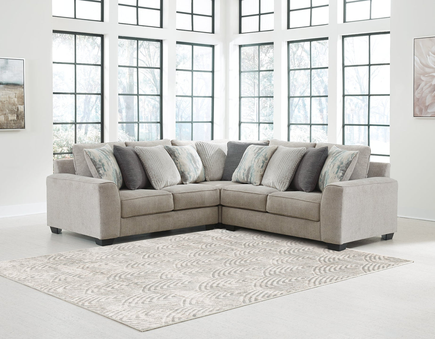 Ardsley 3-Piece Sectional with Ottoman Rent Wise Rent To Own Jacksonville, Florida