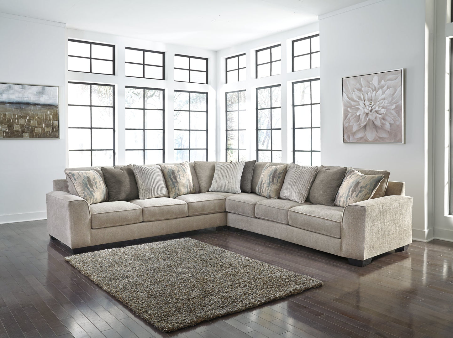 Ardsley 3-Piece Sectional with Ottoman Rent Wise Rent To Own Jacksonville, Florida