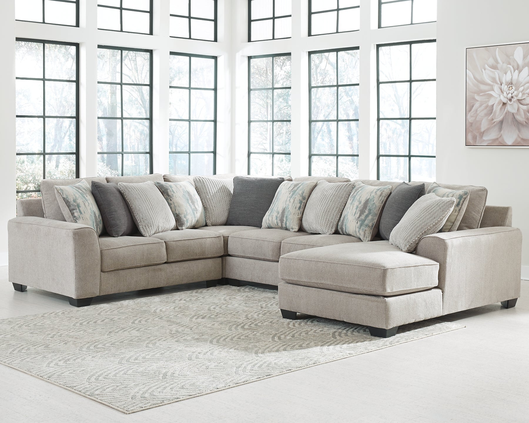 Ardsley 4-Piece Sectional with Ottoman Rent Wise Rent To Own Jacksonville, Florida