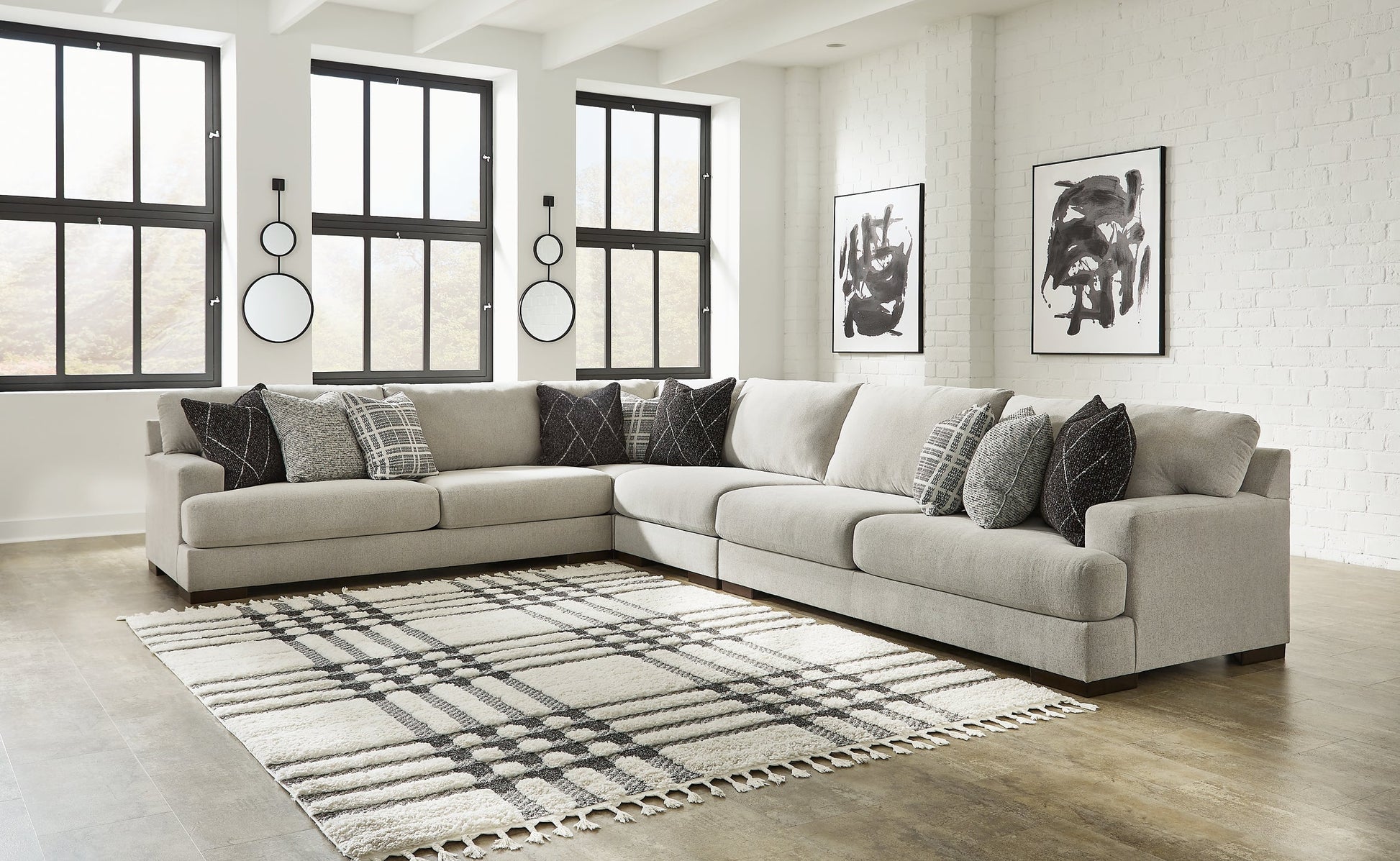 Artsie 4-Piece Sectional with Ottoman Rent Wise Rent To Own Jacksonville, Florida