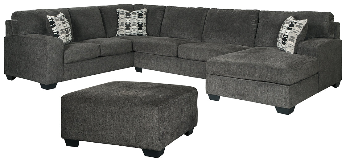 Ballinasloe 3-Piece Sectional with Ottoman Rent Wise Rent To Own Jacksonville, Florida