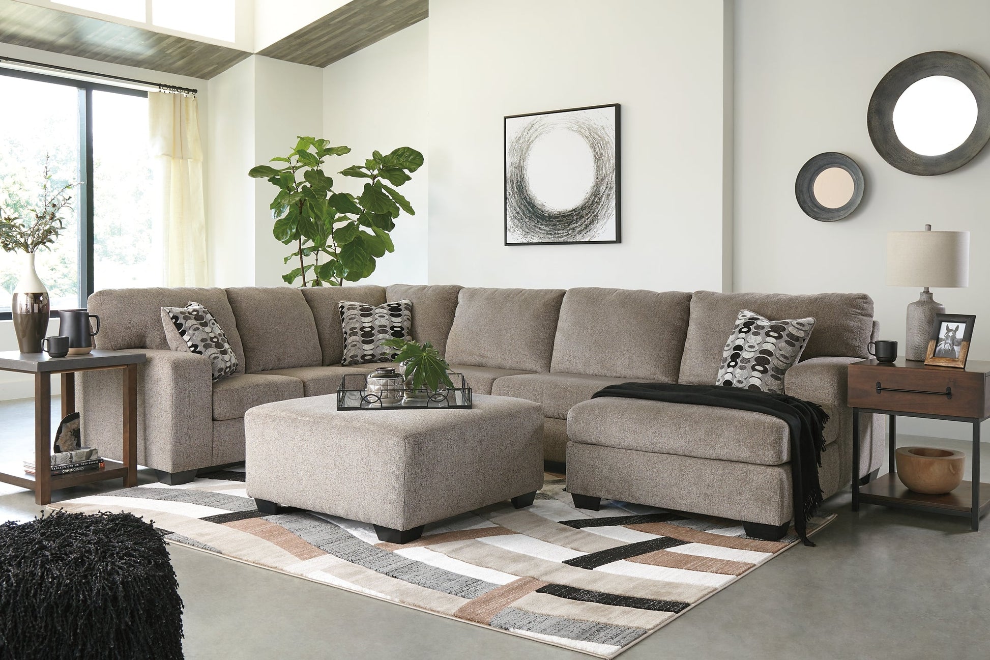 Ballinasloe 3-Piece Sectional with Ottoman Rent Wise Rent To Own Jacksonville, Florida