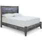 Baystorm Full Panel Bed with Mirrored Dresser and Nightstand Rent Wise Rent To Own Jacksonville, Florida