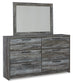 Baystorm King Panel Bed with Mirrored Dresser, Chest and Nightstand Rent Wise Rent To Own Jacksonville, Florida