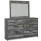 Baystorm Queen Panel Bed with Mirrored Dresser Rent Wise Rent To Own Jacksonville, Florida