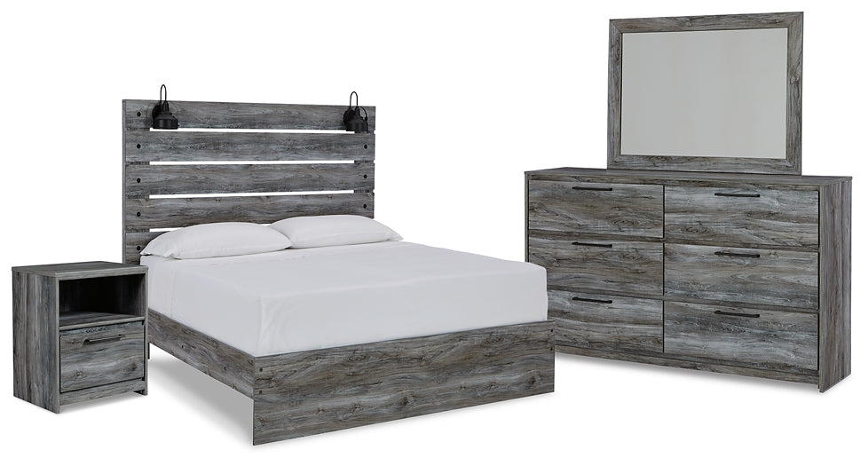 Baystorm Queen Panel Bed with Mirrored Dresser and Nightstand Rent Wise Rent To Own Jacksonville, Florida