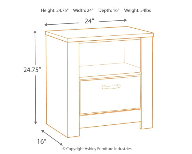 Bellaby Queen Platform Bed with 2 Storage Drawers with Mirrored Dresser and Nightstand Rent Wise Rent To Own Jacksonville, Florida