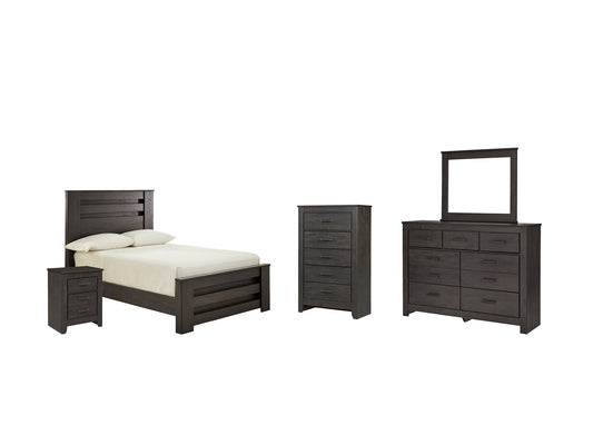 Brinxton Full Panel Bed with Mirrored Dresser, Chest and Nightstand Rent Wise Rent To Own Jacksonville, Florida