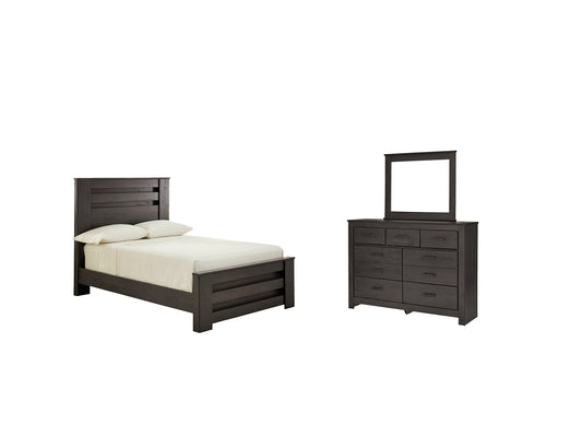 Brinxton Full Panel Bed with Mirrored Dresser Rent Wise Rent To Own Jacksonville, Florida