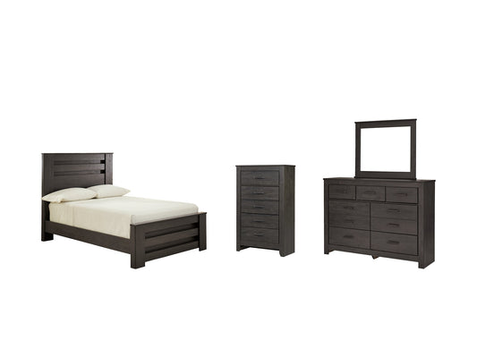 Brinxton Full Panel Bed with Mirrored Dresser and Chest Rent Wise Rent To Own Jacksonville, Florida