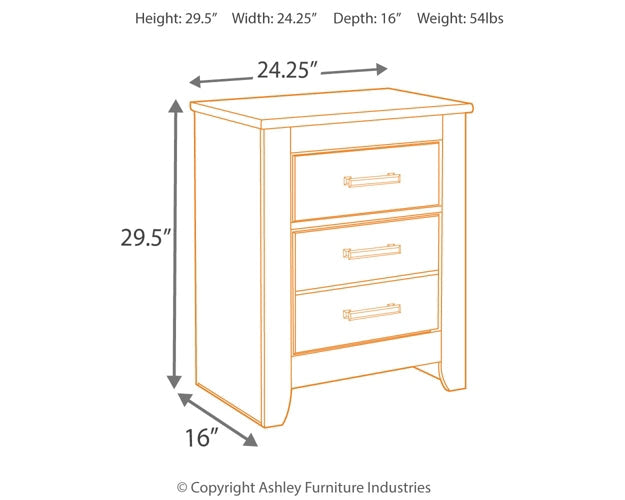 Brinxton Full Panel Bed with Nightstand Rent Wise Rent To Own Jacksonville, Florida