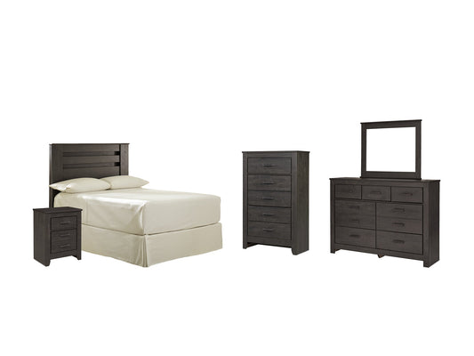 Brinxton Full Panel Headboard with Mirrored Dresser, Chest and Nightstand Rent Wise Rent To Own Jacksonville, Florida