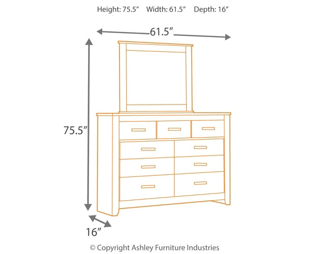 Brinxton King/California King Panel Headboard with Mirrored Dresser and 2 Nightstands Rent Wise Rent To Own Jacksonville, Florida