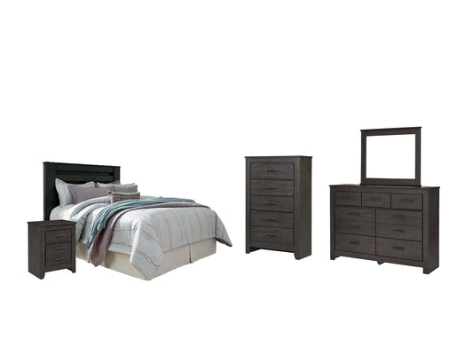 Brinxton Queen/Full Panel Headboard with Mirrored Dresser, Chest and Nightstand Rent Wise Rent To Own Jacksonville, Florida