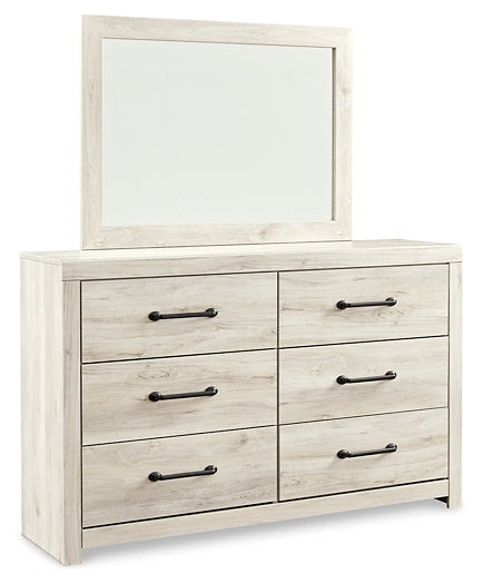 Cambeck King/California King Upholstered Panel Headboard with Mirrored Dresser, Chest and Nightstand Rent Wise Rent To Own Jacksonville, Florida