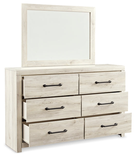 Cambeck King Upholstered Panel Bed with Mirrored Dresser, Chest and Nightstand Rent Wise Rent To Own Jacksonville, Florida