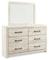 Cambeck King Upholstered Panel Bed with Mirrored Dresser Rent Wise Rent To Own Jacksonville, Florida