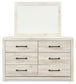 Cambeck King Upholstered Panel Bed with Mirrored Dresser and 2 Nightstands Rent Wise Rent To Own Jacksonville, Florida