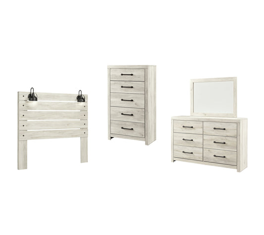 Cambeck Queen Panel Headboard with Mirrored Dresser and Chest Rent Wise Rent To Own Jacksonville, Florida