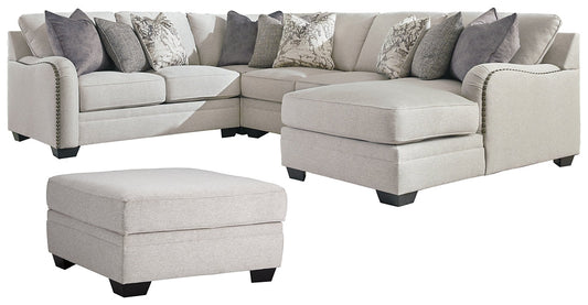 Dellara 4-Piece Sectional with Ottoman Rent Wise Rent To Own Jacksonville, Florida