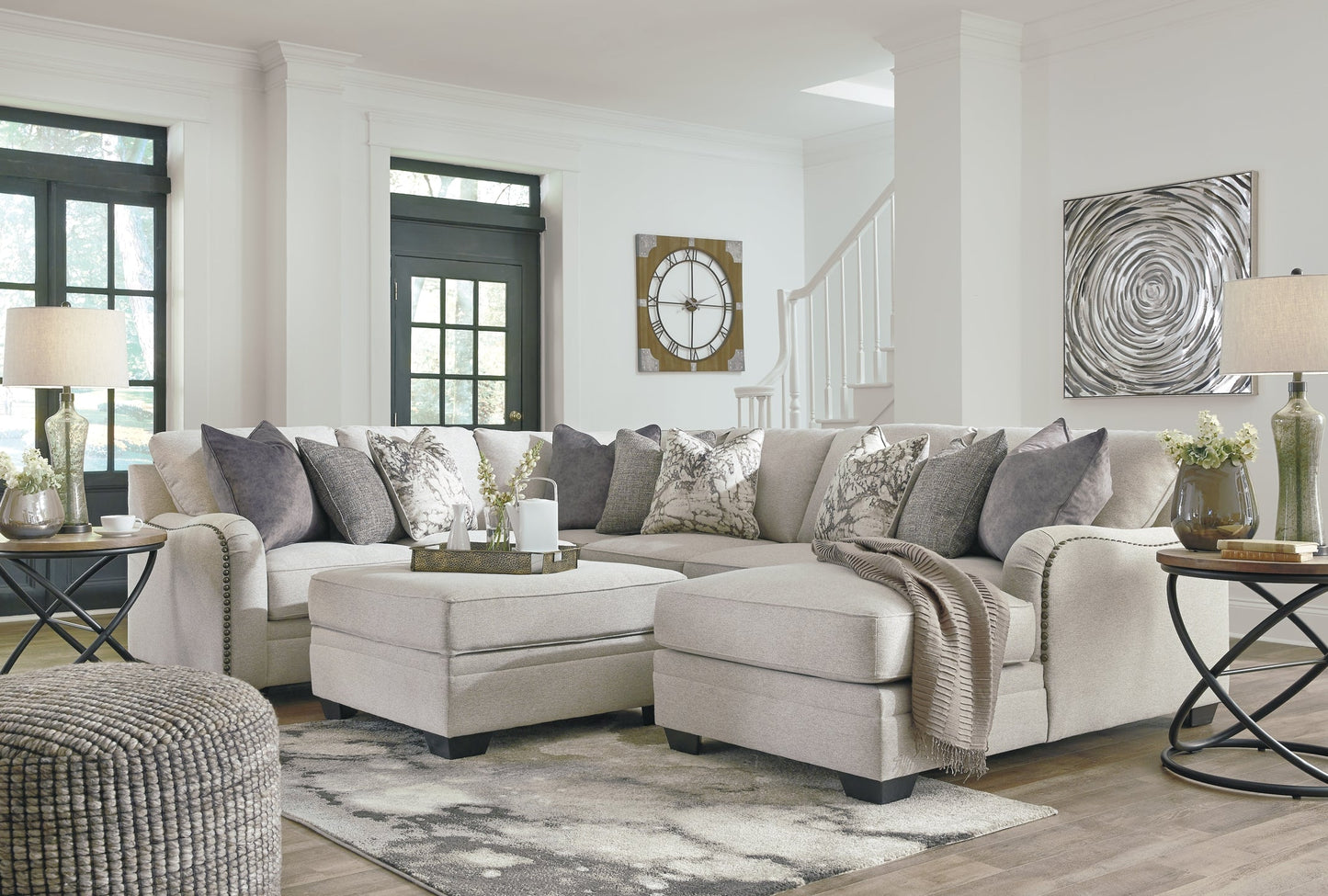 Dellara 4-Piece Sectional with Ottoman Rent Wise Rent To Own Jacksonville, Florida