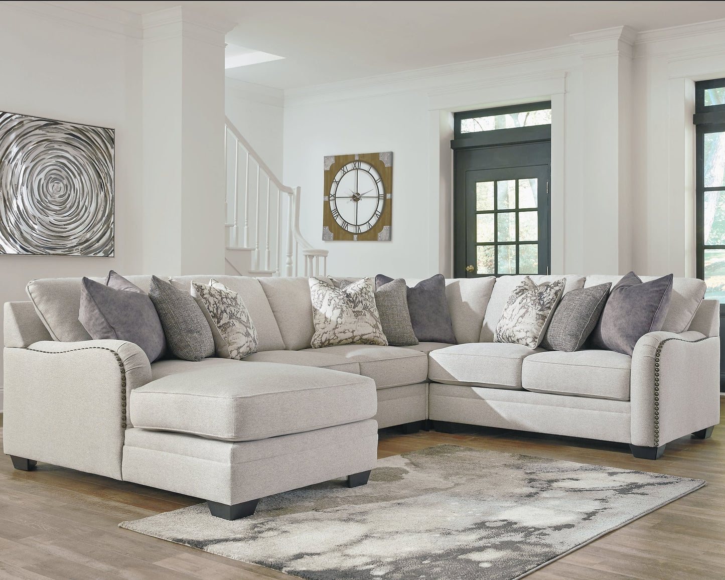 Dellara 4-Piece Sectional with Ottoman Rent Wise Rent To Own Jacksonville, Florida