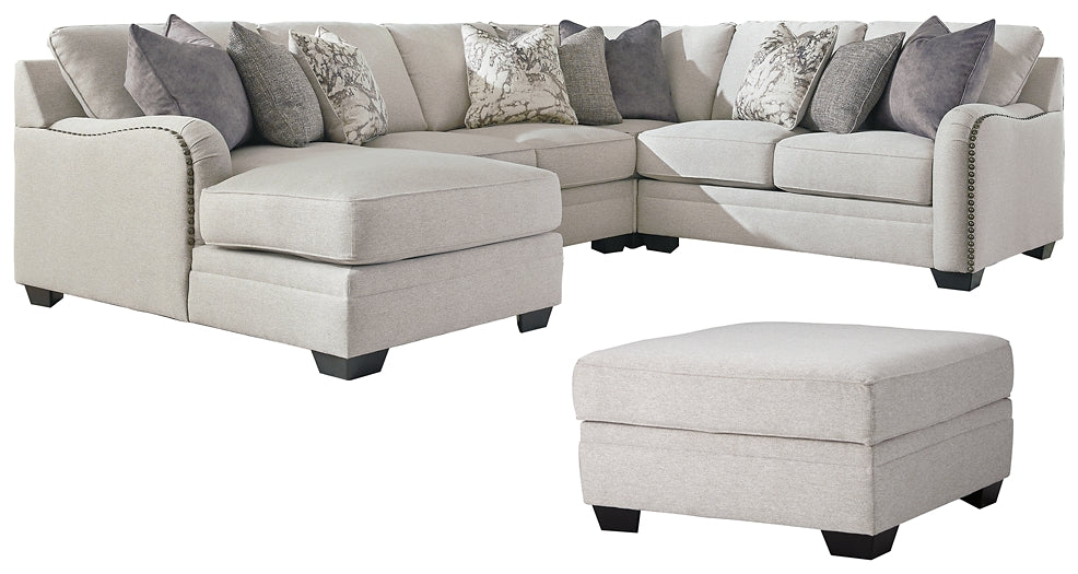 Dellara 4-Piece Sectional with Ottoman Rent Wise Rent To Own Jacksonville, Florida