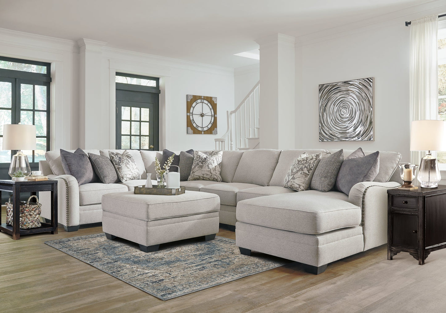 Dellara 5-Piece Sectional with Ottoman Rent Wise Rent To Own Jacksonville, Florida