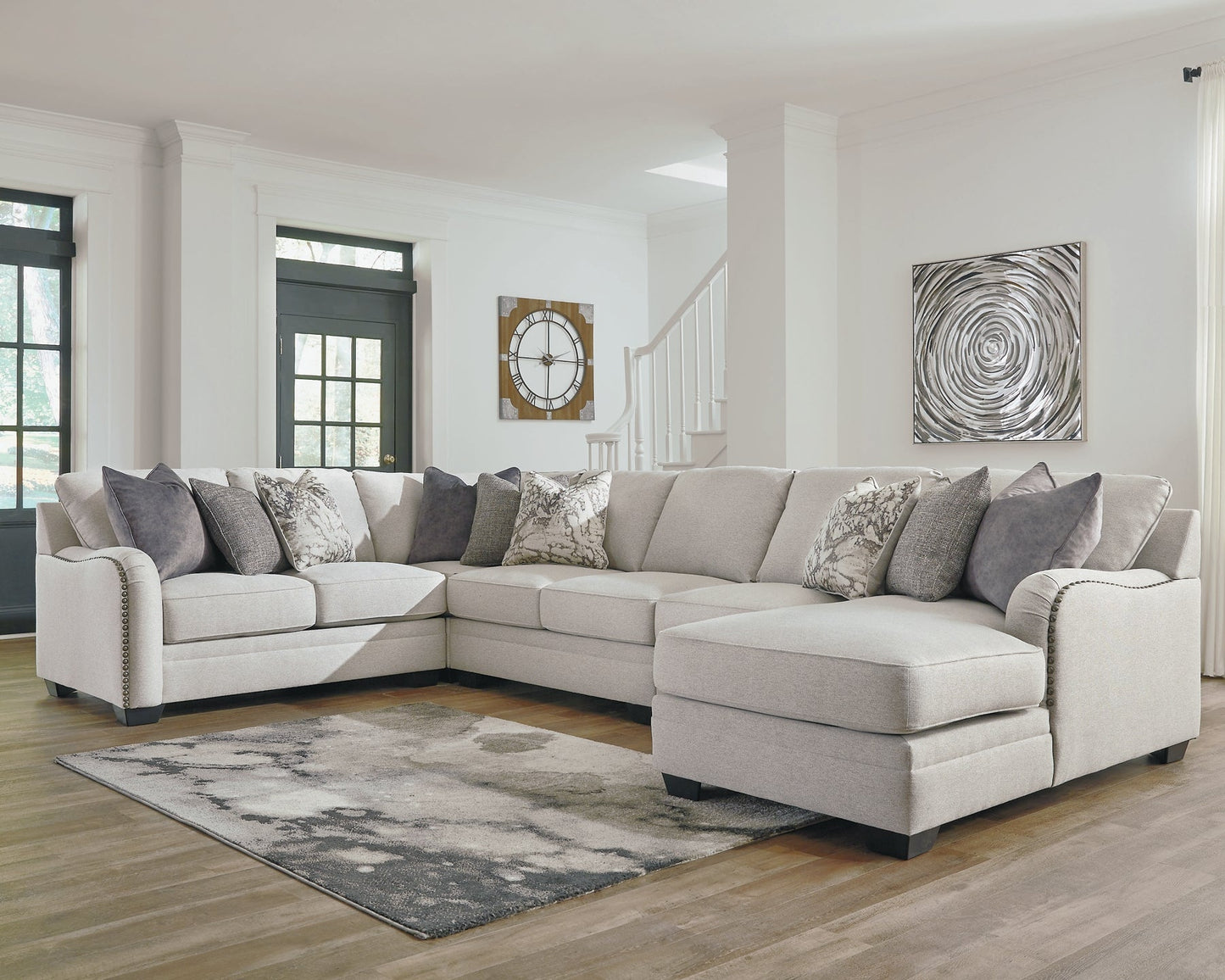 Dellara 5-Piece Sectional with Ottoman Rent Wise Rent To Own Jacksonville, Florida