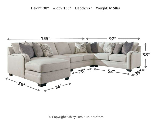 Dellara 5-Piece Sectional with Ottoman Rent Wise Rent To Own Jacksonville, Florida