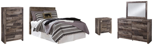 Derekson Full Panel Headboard with Mirrored Dresser, Chest and Nightstand Rent Wise Rent To Own Jacksonville, Florida