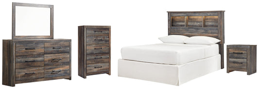 Drystan Full Bookcase Headboard with Mirrored Dresser, Chest and Nightstand Rent Wise Rent To Own Jacksonville, Florida