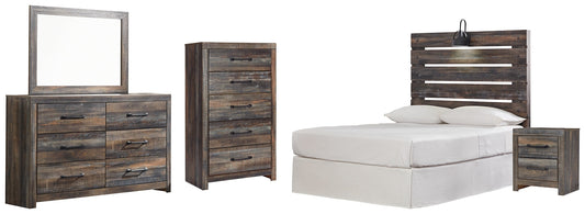 Drystan Full Panel Headboard with Mirrored Dresser, Chest and Nightstand Rent Wise Rent To Own Jacksonville, Florida