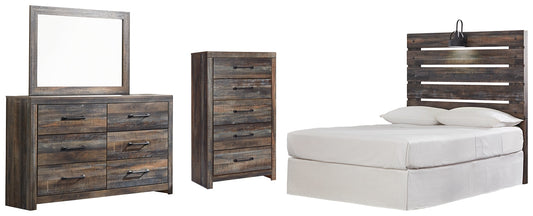 Drystan Full Panel Headboard with Mirrored Dresser and Chest Rent Wise Rent To Own Jacksonville, Florida