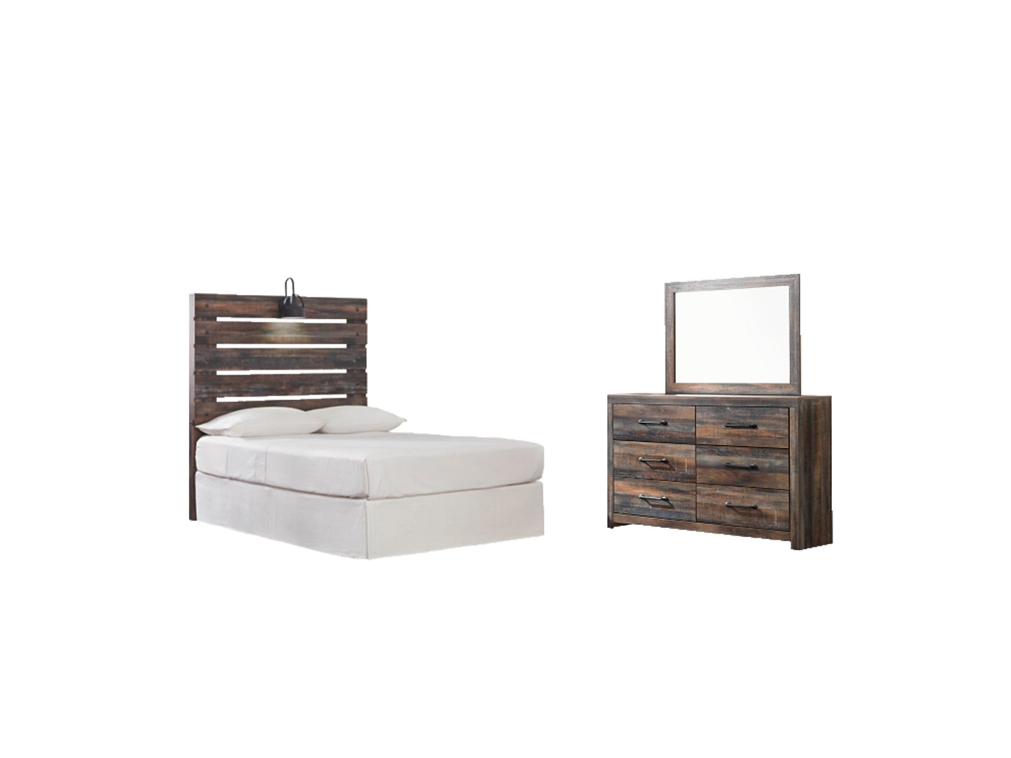 Drystan Twin Panel Headboard with Mirrored Dresser Rent Wise Rent To Own Jacksonville, Florida