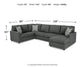 Edenfield 3-Piece Sectional with Ottoman Rent Wise Rent To Own Jacksonville, Florida