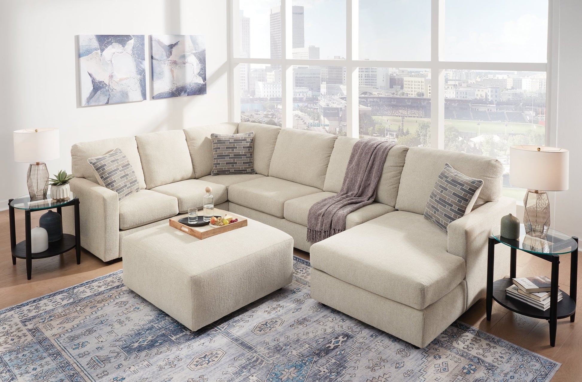 Edenfield 3-Piece Sectional with Ottoman Rent Wise Rent To Own Jacksonville, Florida