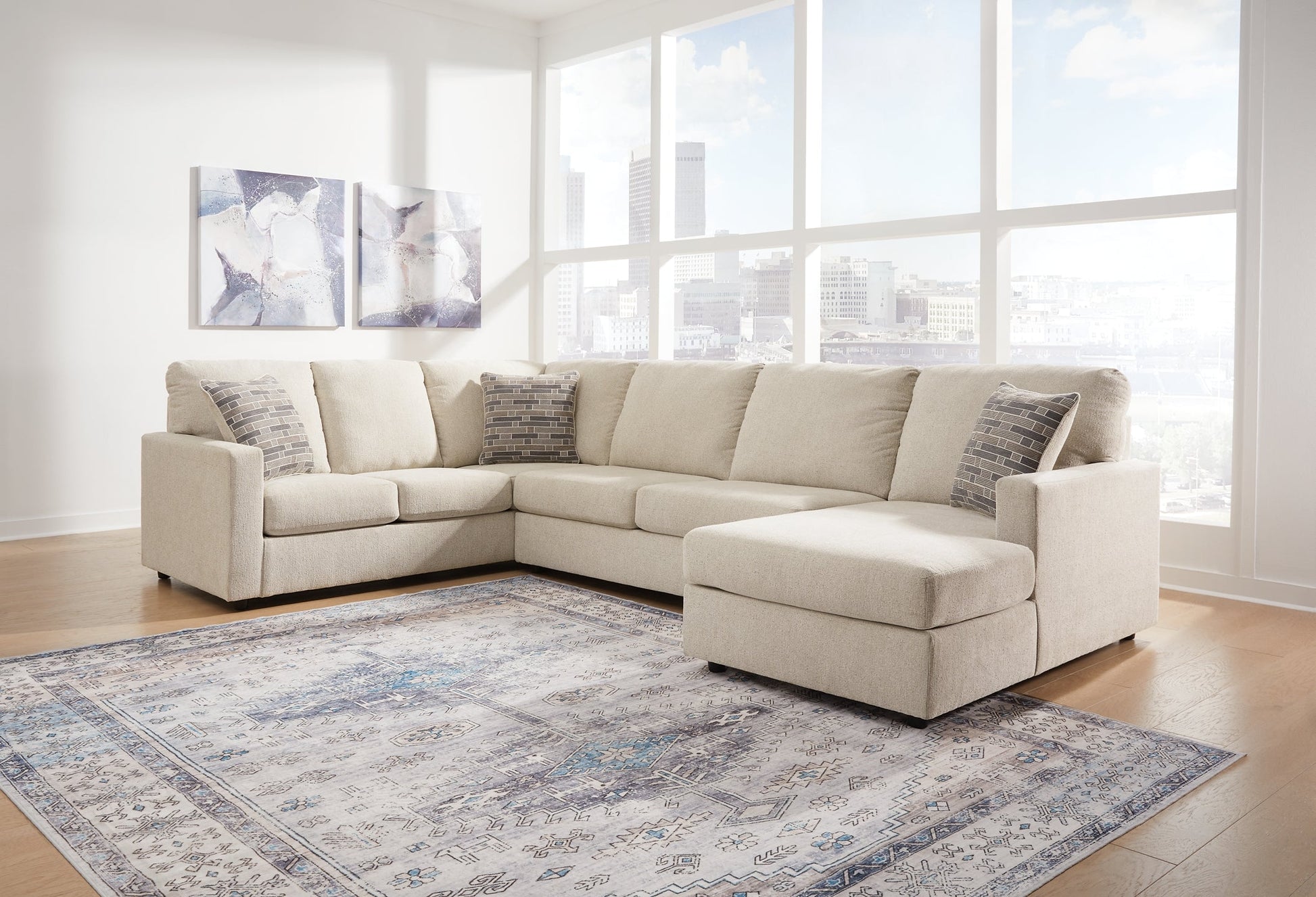 Edenfield 3-Piece Sectional with Ottoman Rent Wise Rent To Own Jacksonville, Florida