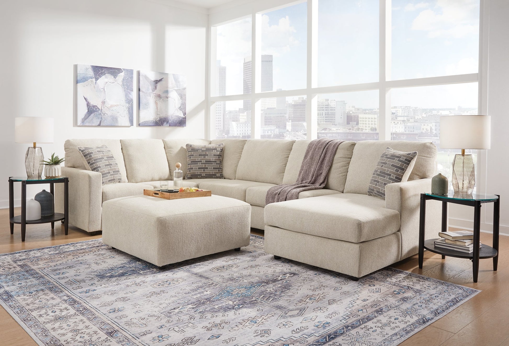 Edenfield 3-Piece Sectional with Ottoman Rent Wise Rent To Own Jacksonville, Florida