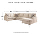 Edenfield 3-Piece Sectional with Ottoman Rent Wise Rent To Own Jacksonville, Florida