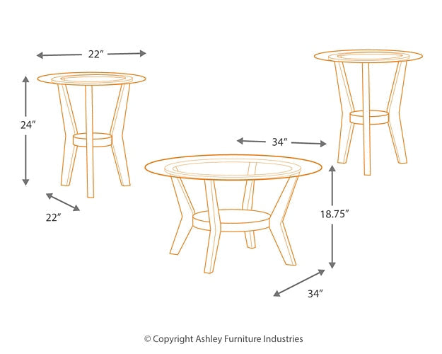 Fantell Occasional Table Set (3/CN) Rent Wise Rent To Own Jacksonville, Florida