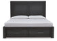 Foyland King Panel Storage Bed with Mirrored Dresser, Chest and Nightstand Rent Wise Rent To Own Jacksonville, Florida