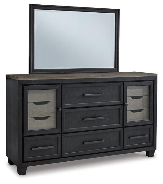 Foyland King Panel Storage Bed with Mirrored Dresser Rent Wise Rent To Own Jacksonville, Florida