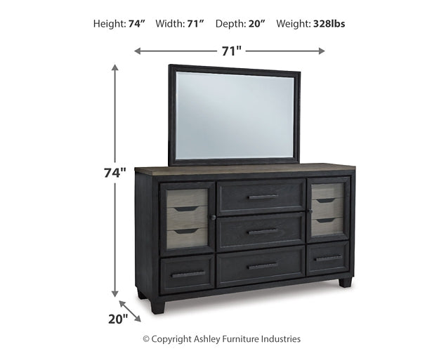 Foyland King Panel Storage Bed with Mirrored Dresser Rent Wise Rent To Own Jacksonville, Florida